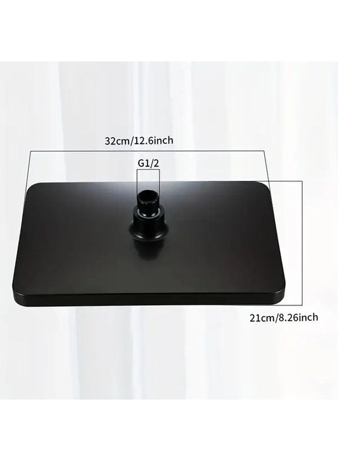 Reinforced Explosion Proof Shower Head High Pressure Black Square Design - Image 3